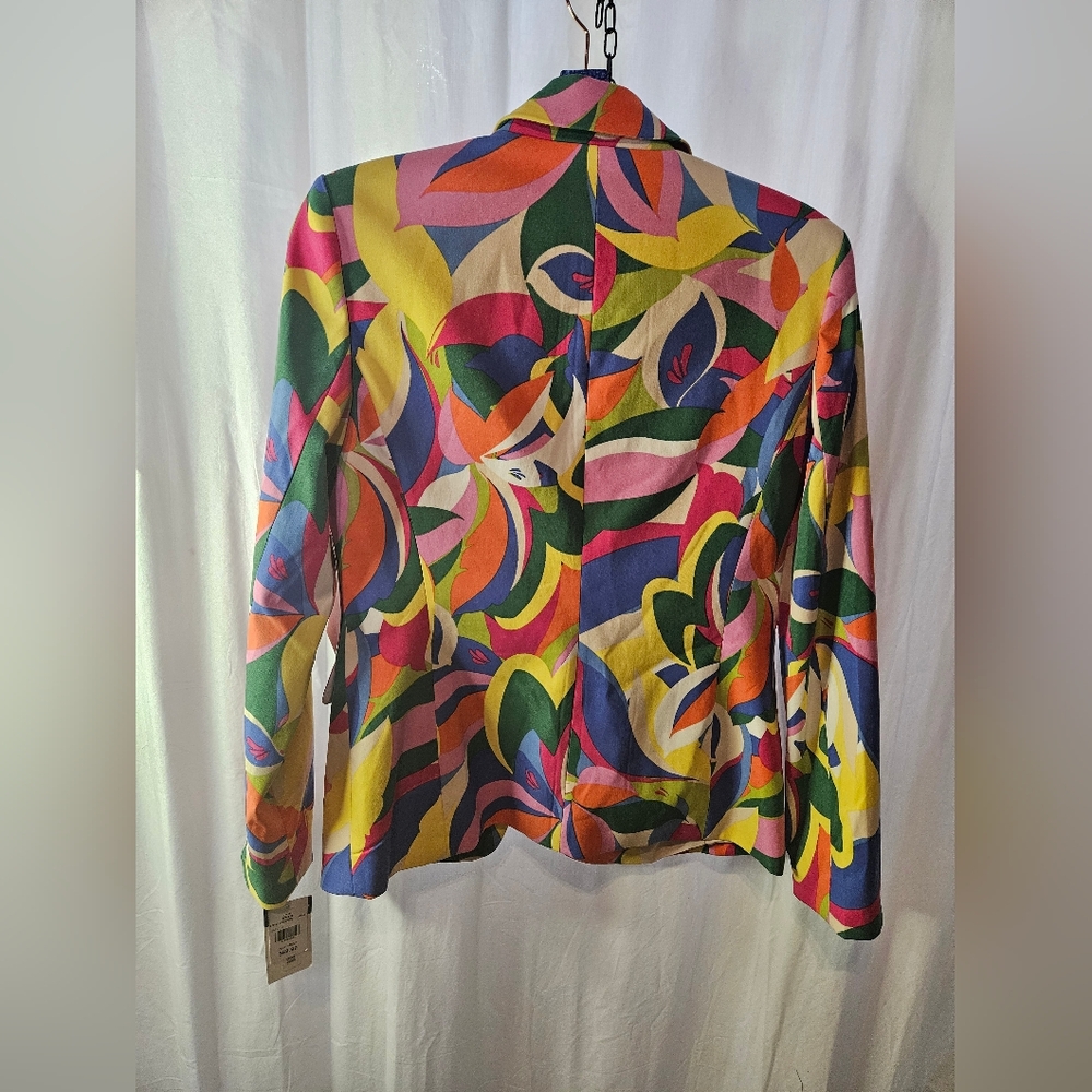 #173 Tahari Multicolored Size 6 Blazer EUC - Picture 2 of 5